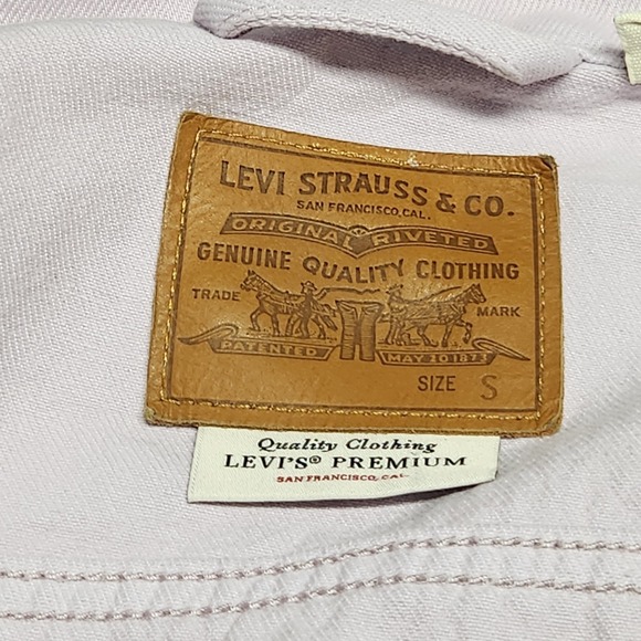 Levis Womens Light Purple Lavendar Colored Denim Jean Jacket Button Down Small - Picture 5 of 9